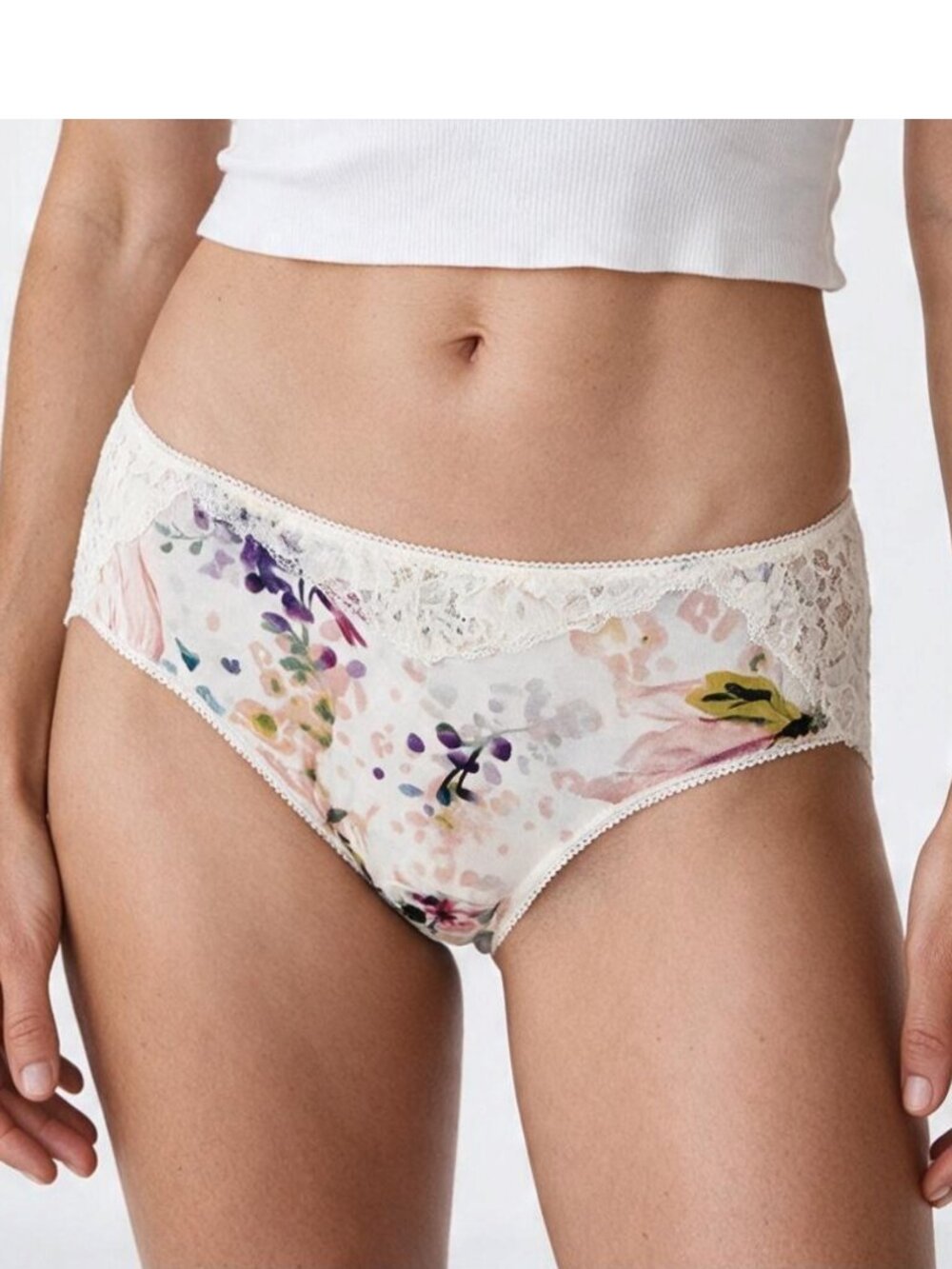 SOMA Intimates Purple Pink Floral Embraceable Lace Hipster - Size XL - NWT
